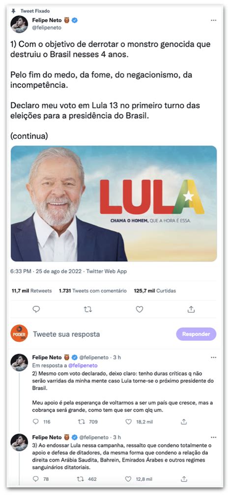 Felipe Neto Declara Voto Em Lula