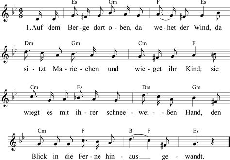 Auf Dem Berge Dort Oben Da Wehet Der Wind Noten Liedtext Midi Akkorde