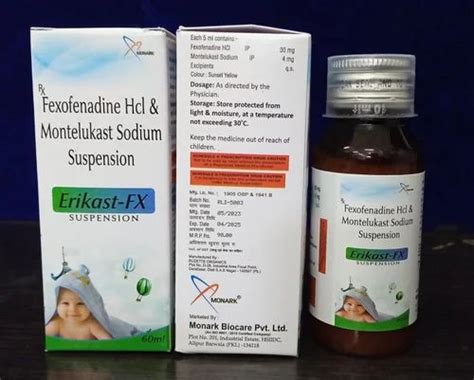 Fexofenadine Montelukast Suspension Monark Biocare Private Limited At