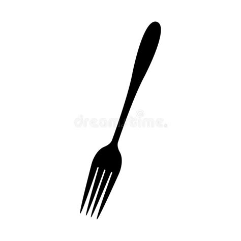 Fork Icon Vector Cutlery Isolated Simple Sign Stock Vector