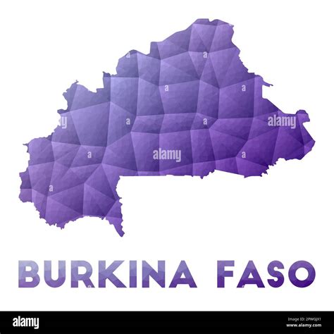 Map Of Burkina Faso Low Poly Illustration Of The Country Purple