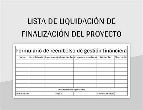 Plantilla De Formato Excel Lista De Liquidaci N De Finalizaci N Del