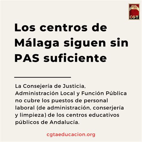 Los Centros De M Laga Siguen Sin Pas Suficiente Cgt Ense Anza Andaluc A