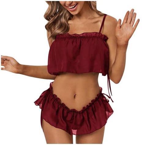 Ensemble Brassiere Et Shorty Femmes Lingerie Sexy Dentelle Babydoll G