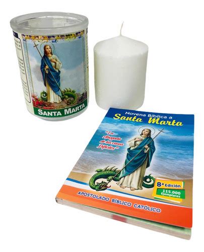 Vela De Santa Marta Cm Con Vaso De Vidrio Y Novena B Blica Cuotas