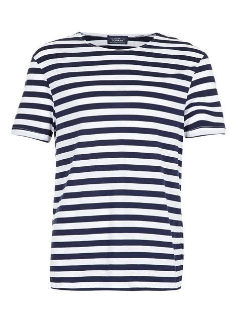 Navy And White Striped T Shirt Men Mens T Shirt Striped Navywhite