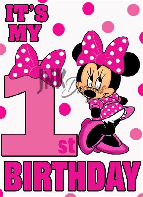 Minnie Mouse Birthday Shirt, Minnie Mouse Birthday Iron on Transfer ...