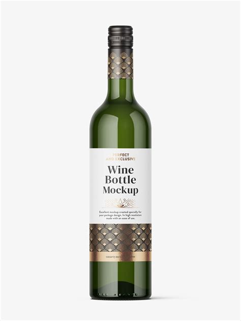 Green Wine Bottle Mockup Smarty Mockups