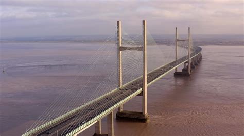 Vehicles Crossing the Second Severn Bridge Between England and Wales