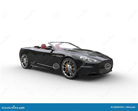 Black Convertible Sports Car - Studio Shot Stock Photo - Image of power ...