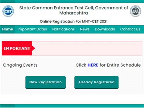 Mht Cet 2021 Registration Register For Engineering And Pharmacy Stream