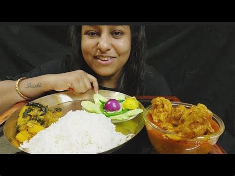 Eating Show Rice Spicychicken Curry Salad Bigbites Asmr