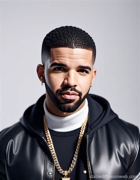 Drake Rapper Portrait On White Background Stable Diffusion Online