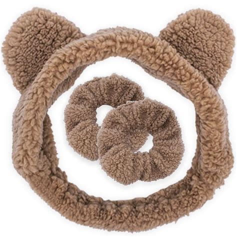 Teddy Bear Ear Spa Headband And Scrunchie Wristbands Spa Headband Cute Ts For Girls Hair