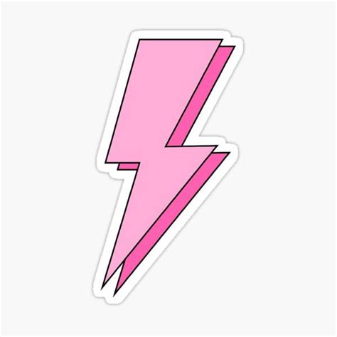 Pink Lightning Bolt Sticker By Karestolarczyk Preppy Stickers