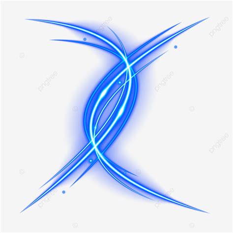 Blue Light Effect Neon Line Curves Illuminated Vector Curve Line