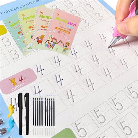 16PCS Caligrafia Para Niños Caligrafía Libros para Niños Mágicos