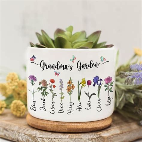 Izi Pod Personalized Grandmas Garden Plant Pot Custom Moms Garden