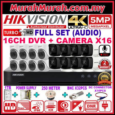 HIK HIKVISION 5 0MP 16CH AUDIO FULL PACKAGE SET WITH MIC VOICE 5MP