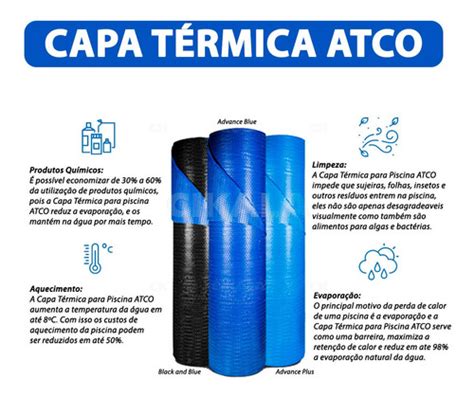 Capa Termica Azul Micras Piscina Aquecida Atco X Mts Lojas Cikala