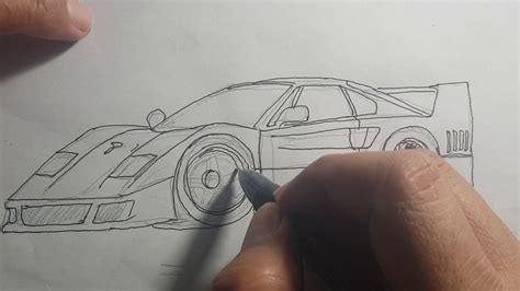Quick drawing a Ferrari F40 (pen) - YouTube
