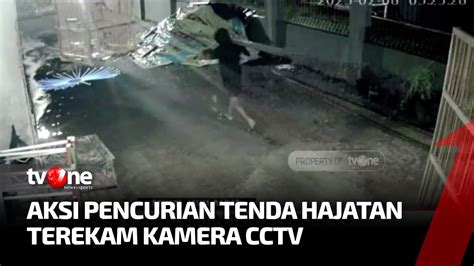 Puluhan Besi Tenda Hajatan Raib Digondol Maling Aksi Pelaku Terekam