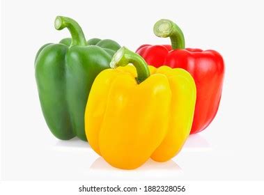 Set Three Peppers Yellow Red Green Stock Vector Royalty Free