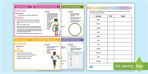 Active Learning French Colours Teacher Made Twinkl