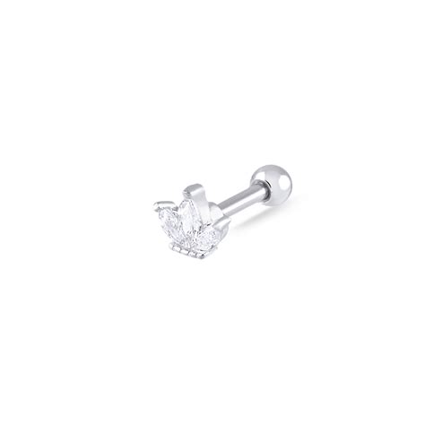 Piercing Flat de Prata Coroa Zircônias Dibali Joias