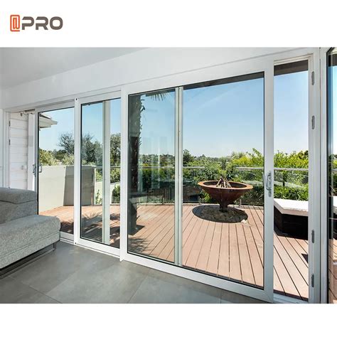 Telescopic Balcony Sliding Glass Door Triple Glass Aluminum Sliding