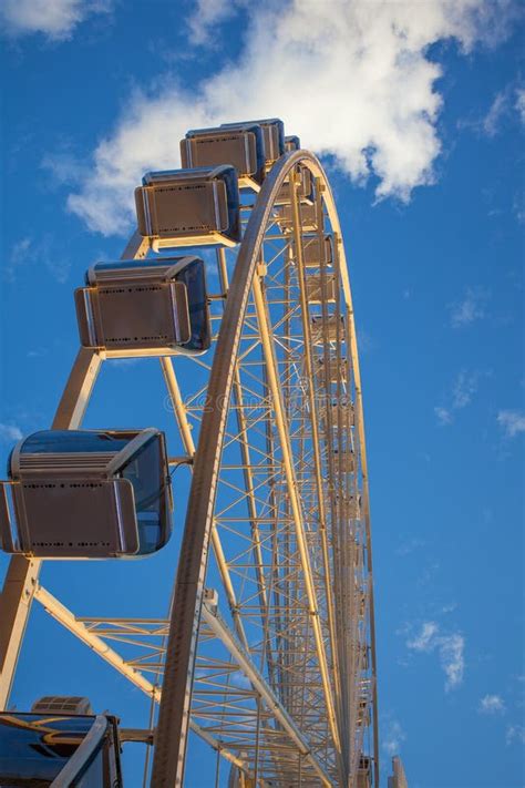 Ferris Wheel On The Water At Sunset Stock Photo Image Of Fairground