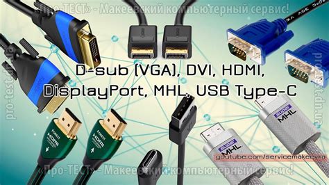 D-sub (VGA), DVI, HDMI, DisplayPort, MHL, USB Type-C. Разъемы ...