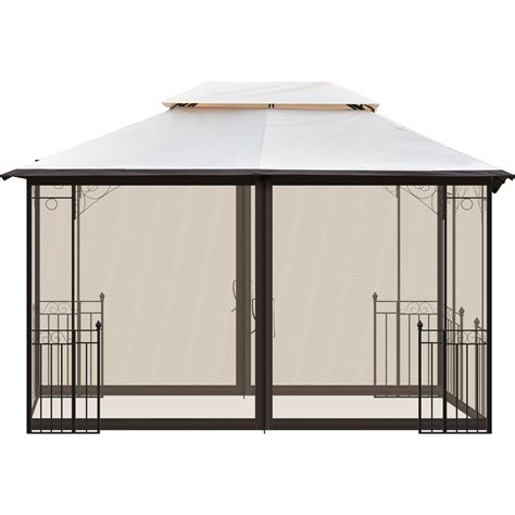 Sunjoy Paula Outdoor Patio 11 Ft X 11 Ft Cedar Framed Gazebo With Black Steel And