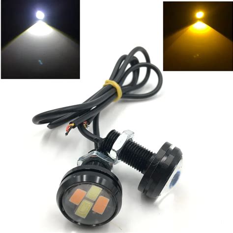 Xyivyg Pcs White Amber Smd Led Blub Car Eagle Eye Lights