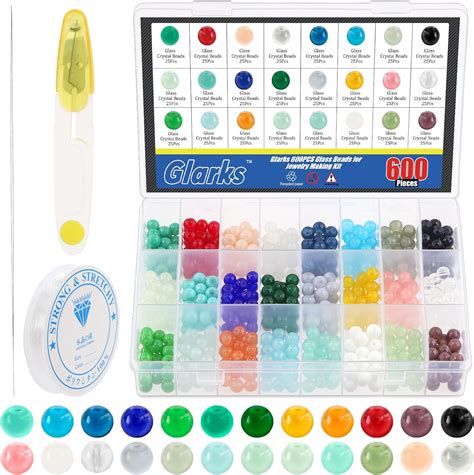 Glarks Pcs Mm Glass Beads For Jewelry Making Colors Diy