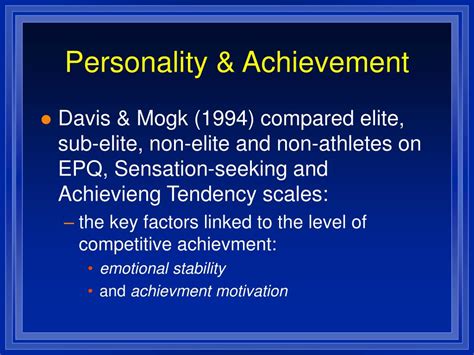 Ppt The Role Of Personality In Sport Conceptual And Methodological