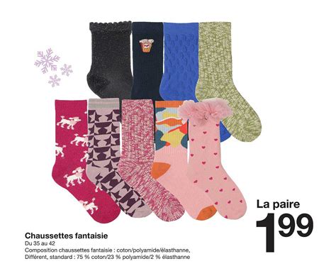 Promo La Paire Chaussettes Fantaisie Chez Zeeman Icatalogue Fr