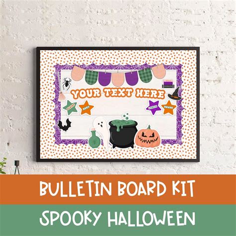 Halloween Bulletin Board Kit Bulletin Board Borders, Decor, Letters, Personal Name Spooky ...