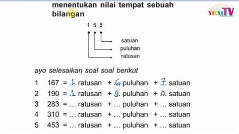 Yuk Belajar L 05 Belajar Nilai Tempat Bilangan 3 Angka Ratusan