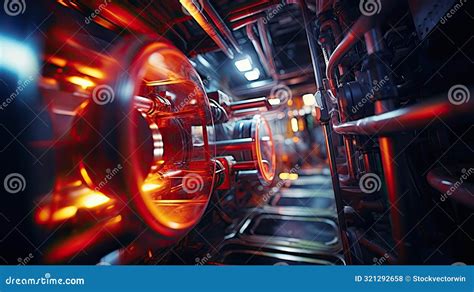 Pipes Blurred Spacecraft Interior Stock Illustration Illustration Of