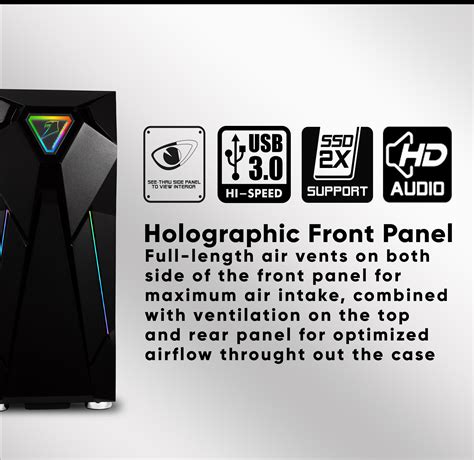 Armaggeddon Tron Holo Atx Pc Rgb Gaming Case Daraz Lk