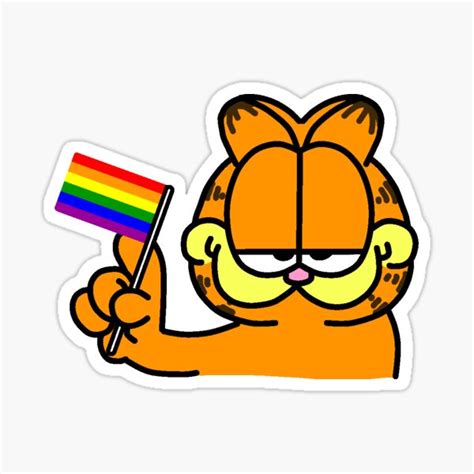 Gay Pride Garfield Sticker By Decorabones Redbubble