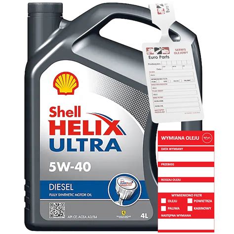 Shell Helix Ultra Diesel 4L 5W-40 Olej silnikowy + zawieszka serwisowa ...
