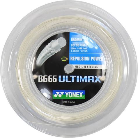 Yonex Bg Ultimax Badminton String White M Reel