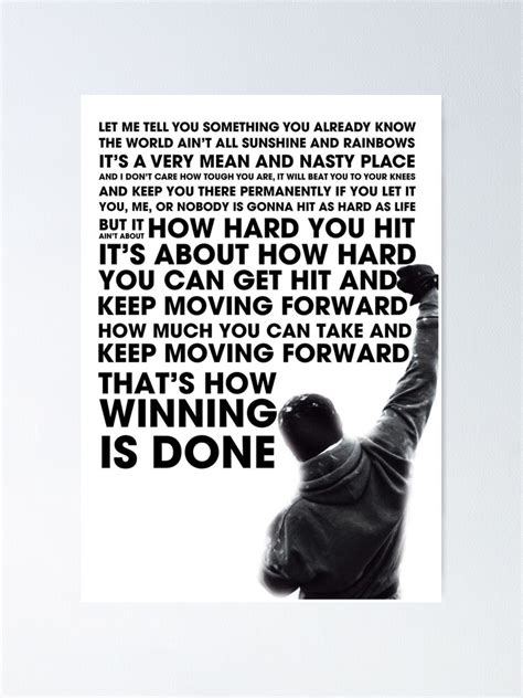 "Rocky Motivational Speech Quote inspirational " Poster for Sale by ...