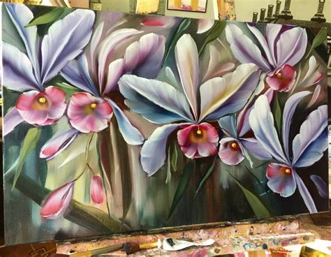 Цветы маслом | Пикабу