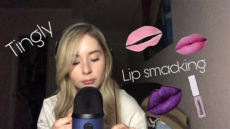 ASMR Lip Gloss Application Mouth Sounds Up Close YouTube