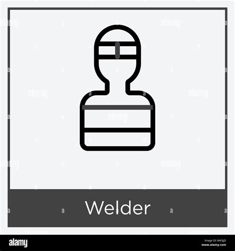 Welder Icon Isolated On White Background With Gray Frame Sign And