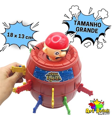 Pula Um Brinquedo Com Barril E Facas - Barril Do Pirata Pula Salta Brinquedo Espadas Grande 18x13cm - ZN