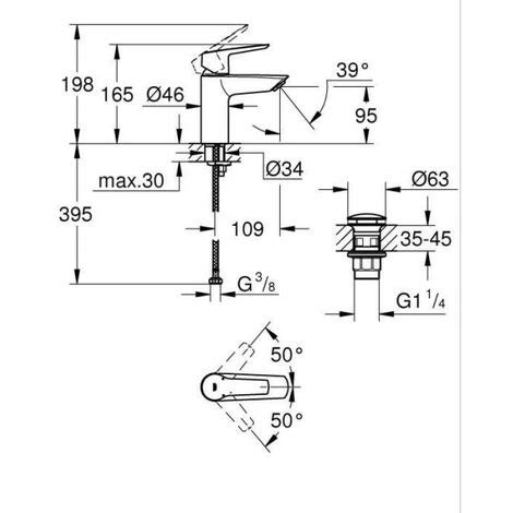 Mitigeur lavabo monocommande GROHE Start noir mat taille S économie d eau